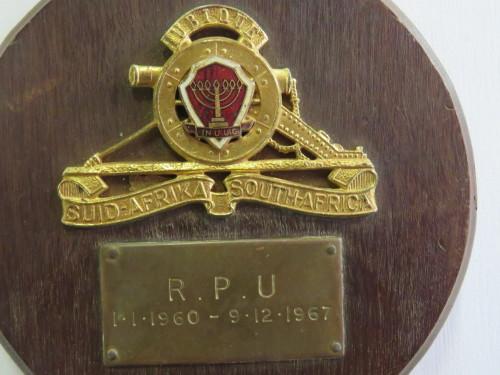 Unieke Antieke Sadf Regiment Potchefstroom University Plaque 1960